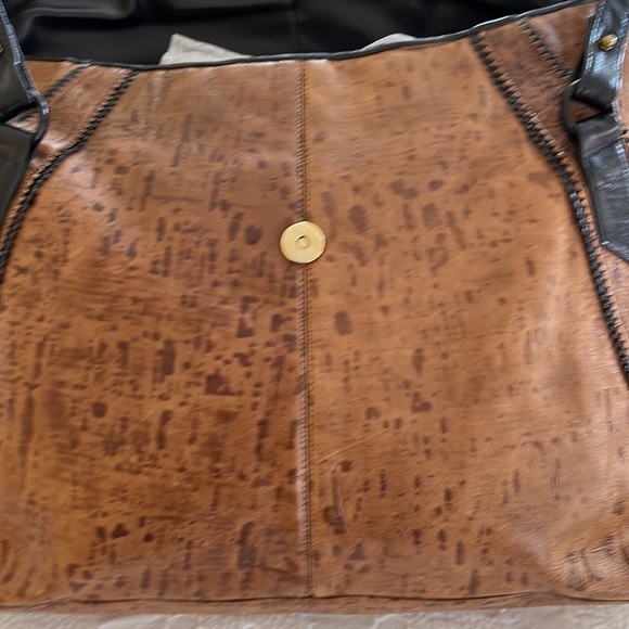 Large SHARIF Vintage Tote, Brown and Black, Very Good Condition, Made in USA - Picture 11 of 16